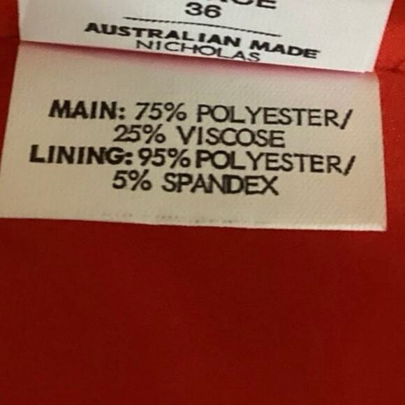 Nicholas Red Scuba V Neck Sleeveless Open Back Chic Crop Tank Top Size 4 - Picture 5 of 5